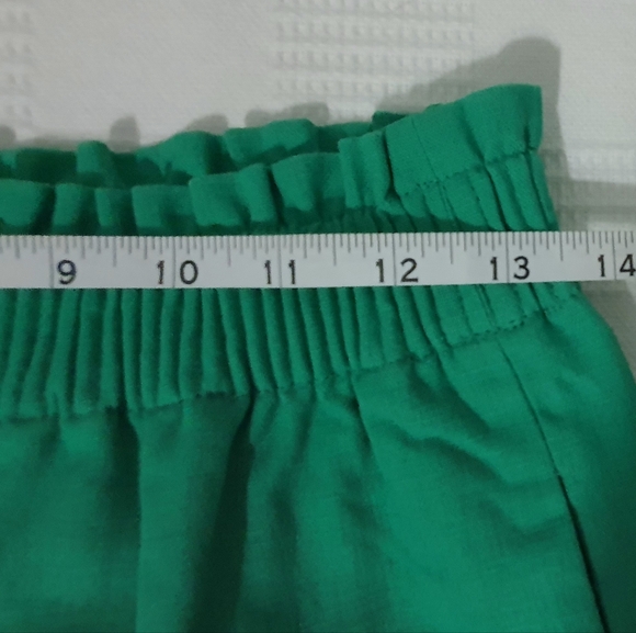 🆕 J Crew Green City Skirt. Linen Blend with Hand Pockets & Elastic Waist. NWOT - Picture 11 of 13